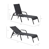 thumbnail of Tarrington House Espreguiçadeira Antwerp regulável em altura com braços, alumínio/aço/encosto têxtil, preto