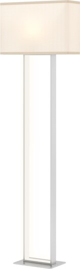 thumbnail of Stehlampe 45x15x150 cm Metall Weiß mit Leinenoptik Schirm Fußschalter 3 Modi stufenlos dimmbar 4000 K modernes minimalistisches Design