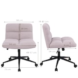 thumbnail of COSTWAY Sedia su misura con ruote, sedia girevole senza braccioli, sedia da scrivania con seduta ampia, sedia da ufficio, sedia da trucco