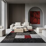 thumbnail of Teppich Kurzflor Karo Modern Waschbar Strapazierfähig Esszimmer Flur OEKO-TEX Rot 240x340 cm Schadstoffgeprüft – MONZA von Kadima Design