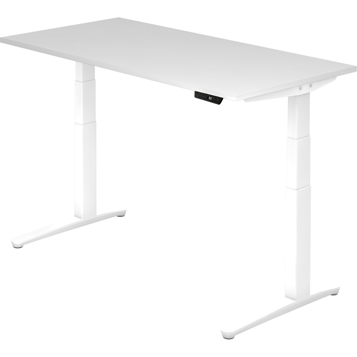 Sitz-Steh-Schreibtisch elektrisch 160x80cm Weiß/Weiß