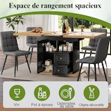 thumbnail of Ausziehbarer Esstisch 140x80x75 cm Naturholzoptik mit Stauraum Tür zwei Schubladen Fach, MDF Tischplatte Metallauszug, pflegeleicht