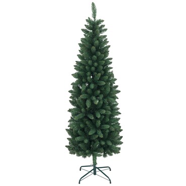 HOMCOM Árvore de Natal Tipo Lápis 180 cm com Base Dobrável e 479 Ramos para  Escritório Verde