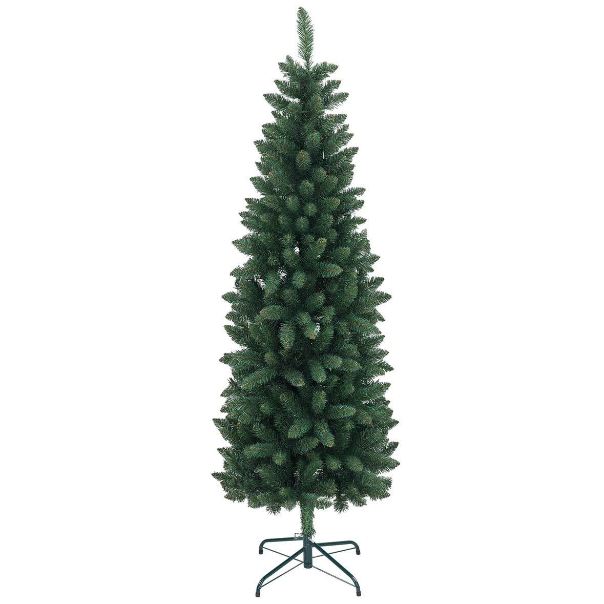 HOMCOM Árvore de Natal Tipo Lápis 180 cm com Base Dobrável e 479 Ramos para  Escritório Verde