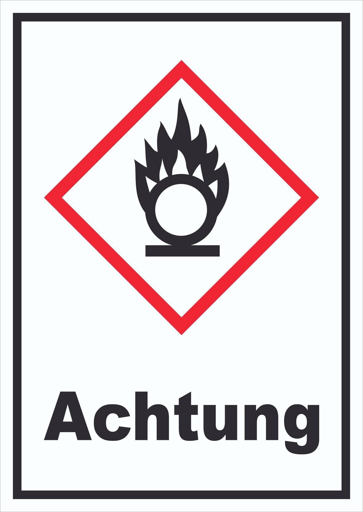 Schild Entzündend wirkend Achtung Brandfördernd Flamme hochkant A5 (148x210mm)