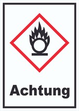 thumbnail of Schild Entzündend wirkend Achtung Brandfördernd Flamme hochkant A5 (148x210mm)