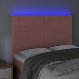 thumbnail of vidaXL LED Kopfteil Rosa 144x5x118/128 cm Samt