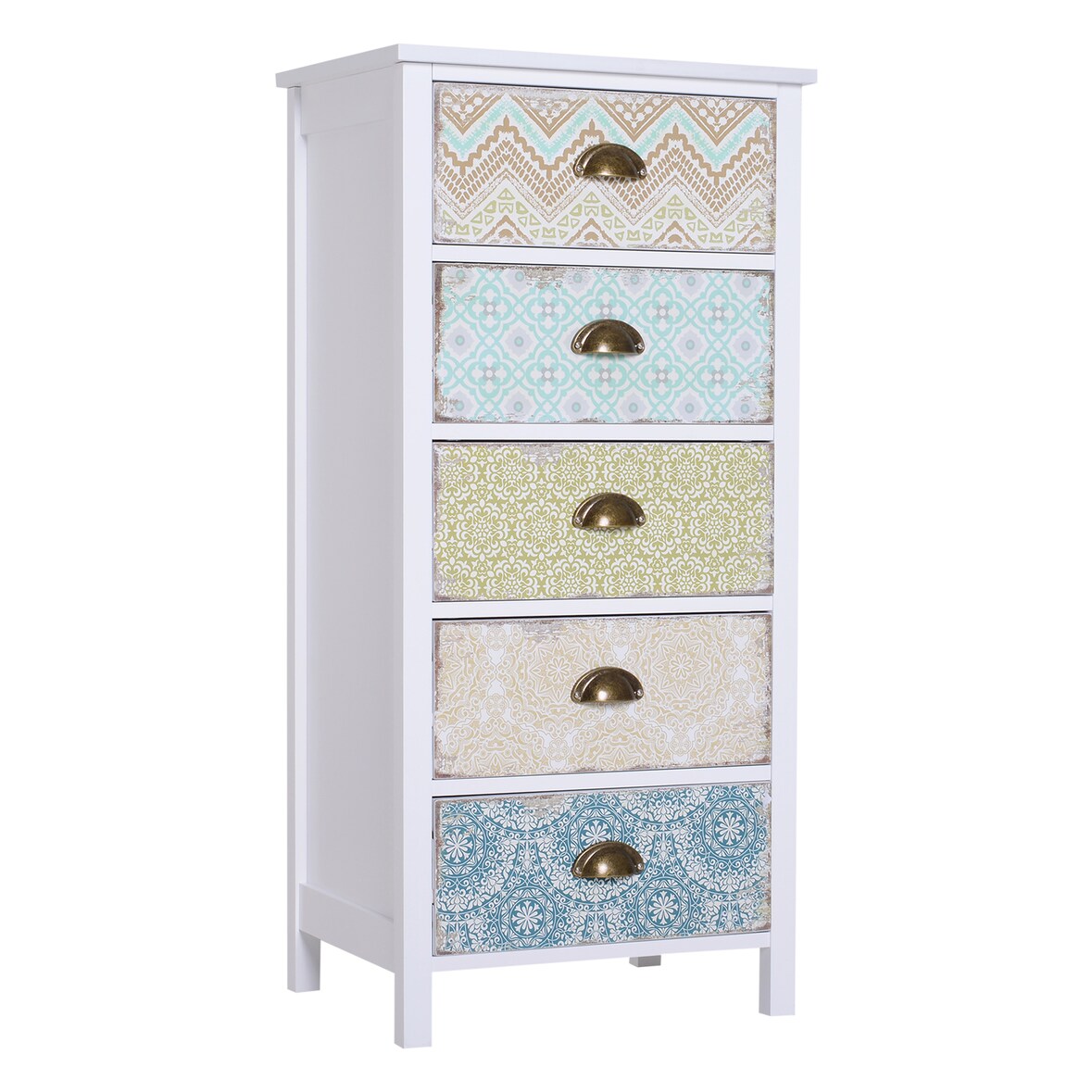 HOMCOM Cassettiera per Camera da Letto Mobiletto con Cassetti Shabby