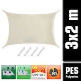 thumbnail of Vela de Sombra rectangular Kalahari 3x2m poliéster beis