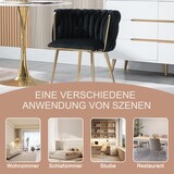 thumbnail of Polsterstuhl 56x42x74 cm Samt Schwarz 2er Set mit goldfarbenen Metallbeinen gepolsterter Rückenlehne vielseitig als Esszimmer und Relaxstuhl