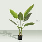 thumbnail of HOMCOM planta artificial decorativa 109 cm bananera artificial con maceta y hojas para interior hogar salón oficina verde