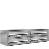 thumbnail of AL Briefkastensysteme 4 Fächer Premium Edelstahl Wand Briefkasten Anlage für Post A4, modern, robust und wetterfest, Artikelnummer: 132V4EA2