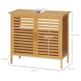 thumbnail of kleankin mueble bajo del lavabo de bambú con 2 puertas armario debajo lavabo de pie armario de baño de suelo 66x29x61,5 cm natural