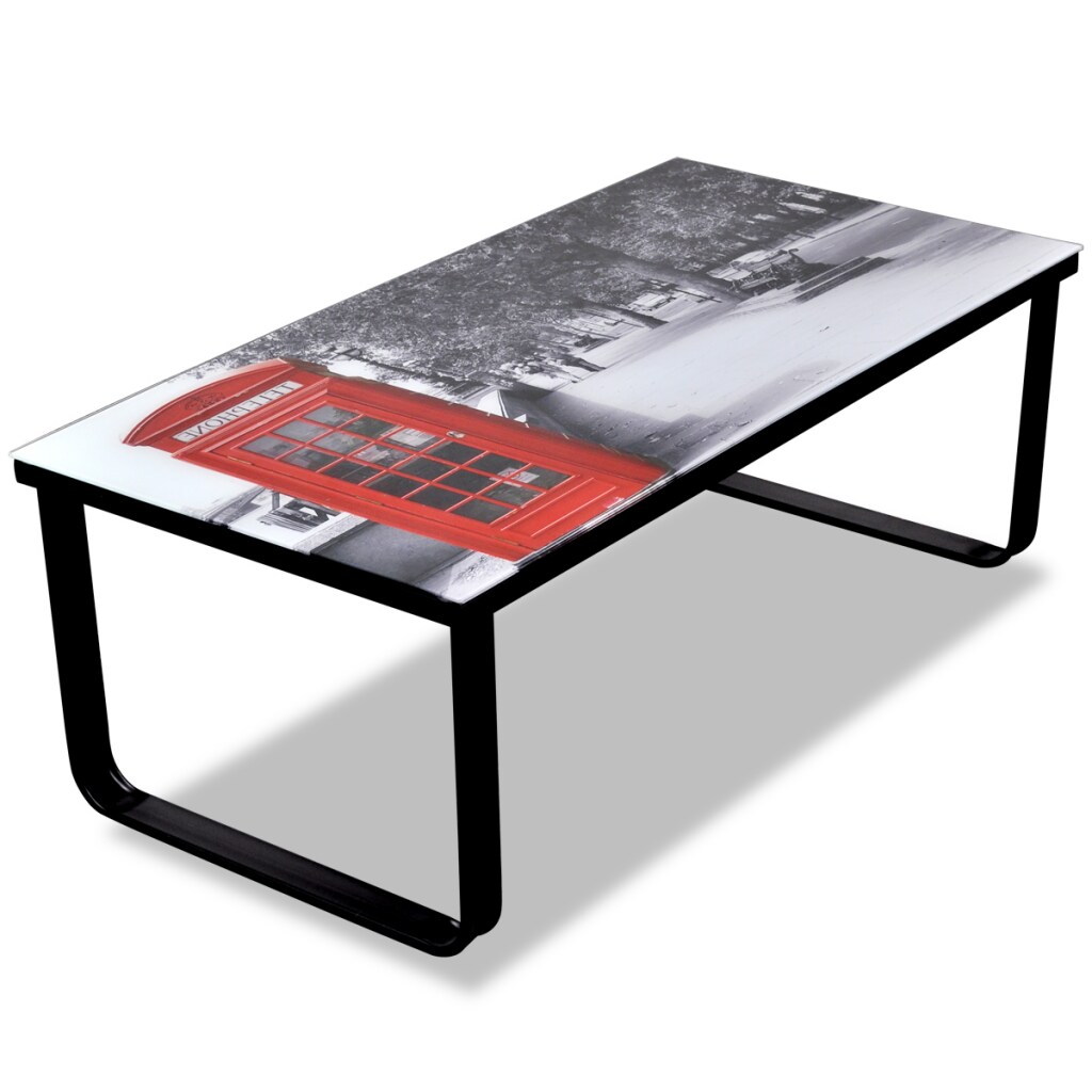 Helloshop26 - Table basse de salon design verre Londres 90 x 45 cm noir 0902030