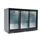 thumbnail of vaiotec barkoelkast zwart / 3 glazen schuifdeuren, hoogte 900 mm, 1350 x 520 mm