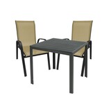 thumbnail of Gartengarnitur Sitzgarnitur 3-teilig 90x90cm Anthrazit/Grau/Beige