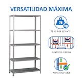 thumbnail of SimonRack Metallregal mit Schrauben 2000x1000x400 mm, 5 Böden, 75 kg Biegepunkt, Grau - Advantage