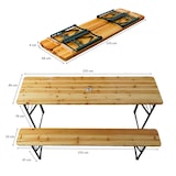 thumbnail of CHEFGASTRO Bierzeltgarnitur 3-teilig klappbar | 1x Tisch mit Schirmhalterung, 2x Bierbank, HxBxT 76x170x46 cm, lackiertes Holz, inkl. 12x Bodenschoner
