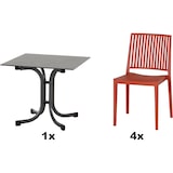 thumbnail of SIENA GARDEN Urban Lights Set 5teilig Lane Stuhl gastrotauglich brick mit Tisch Sola 80x80