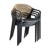 thumbnail of METRO PROFESSIONAL Cadeira de exterior empilhável Laveria, plástico, com braços ,design de corda, preto
