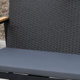 thumbnail of Outsunny Conjunto Muebles de Ratán con Cojines 4 Piezas Acolchados con 1 Sofá Individual 1 para Doble Negro y Gris
