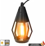 Una cadena de luces LED solares con detección de movimiento.