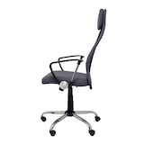 thumbnail of Esteras Silla de dirección con mecanismo basculante, brazos fijos y  con cabecero y asiento tapizado en tela color gris.