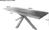 thumbnail of Esstisch Baumkante massiv Akazie natur 280 x 100 Spider-Gestell silber ATLAS