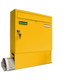 thumbnail of AL Briefkastensysteme 1 x Basic Wand Briefkasten in RAL Farbe Signal Gelb für Post A4, wetterfest, Artikelnummer: 431P1EA1ZFP1003