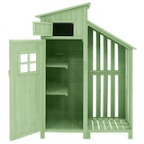 thumbnail of Merax Gerätehaus Gartenschrank Geräteschuppen Geräteschrank，124x46x174cm, auch für kleine Gärten geeignet,Grün