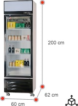 thumbnail of Romux® Glastürkühlschrank 330 Liter 1 Tür Belüftet mit Umluftsystem |  Professioneller Getränkekühlschrank mit Glastür & LED I Flaschenkühlschrank