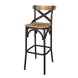 thumbnail of ANTICLINE Silla de bar hierro negro y madera natural