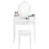 thumbnail of tectake Coiffeuse avec miroir 4 tiroirs  Blanc