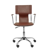 thumbnail of Bogarra Silla  con brazos fijos, y giratoria 360º similpiel color marrón envejecido.