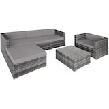 thumbnail of tectake Rattan Lounge Milano - Polyrattan Sitzgruppe mit Sitzpolster - Rattan Gartenmöbel Grau