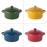 thumbnail of Set de 4 mini cocottes old 9 cm en   -  18.00 cl Multicolore Rond Grès Table Passion 13.00x13.00 cm
