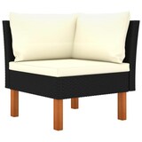 thumbnail of 8-tlg. Garten-Lounge-Set mit Kissen Poly Rattan Schwarz