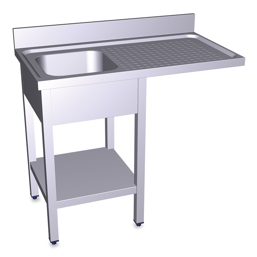 COMERCIAL ALFER - Fregadero para lavavasos y lavaplatos con cubeta a la izquierda
