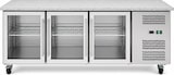 thumbnail of Romux® Kühltisch mit 3 Glastüren 180x70 cm mit Marmor-Arbeitsplatte und Luftkühlung | Theken Kühlschrank aus Edelstahl mit 417 L und 750 W