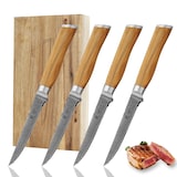 thumbnail of Wakoli 4er Damast Steakmesser-Set, Klingenlänge 12,50 cm mit Olivenholzgriff
