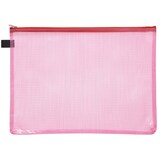 thumbnail of Kleinkrambeutel A6 transparent rot mit farbigem Reißverschluss