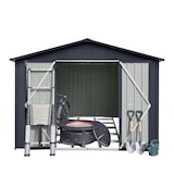 thumbnail of Gerätehaus XXL – verzinktes Metall in Anthrazit | Inkl. Schloss & Werkzeughaken | wetterfester Geräteschuppen, Gartenhaus