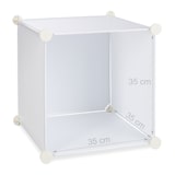 thumbnail of Relaxdays Regalsystem Kleiderschrank mit 11 Fächern, Garderobe mit 2 Kleiderstangen, DIY Kunststoff Steckregal, weiß