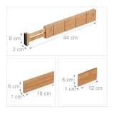 thumbnail of Relaxdays Schubladentrenner, 10 tlg. Set, verstellbare Länge von 34 bis 44 cm, Bambus, Schubladenteiler Küche, natur