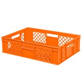 thumbnail of Etagenwagen mit 6 Ebenen, BxTxH 1050x500x1690 mm, 4 Lenkrollen, 2 Rollen mit Feststellbremse mit 12 Euroboxen BxTxH 600x400x150 mm