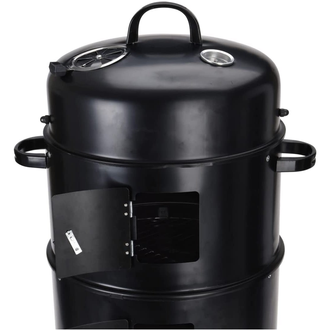 Wadiga Barbacoa barril ahumador. Negro