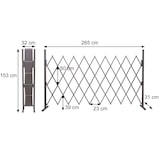 thumbnail of HWC-B34, puerta de tijera, protección telescópica para animales, aluminio marrón ~ altura 153cm, anchura 32-265cm