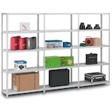 thumbnail of PROREGAL Fachbodenregal Schraubsystem | Grundregal | HxBxT 200x100x80cm | 5 Ebenen | Fachlast 125 kg | Beidseitig nutzbar | Lichtgrau