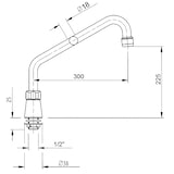 thumbnail of Caño orientable grande 300x225mm