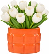 thumbnail of Padria Vase Orange Porzellan Retro Mid-Century länglich Blumen-Gefäß Sträuße